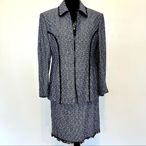Designer Barbara Bates women’s tweed vintage designer luxury lined skirt suit 10